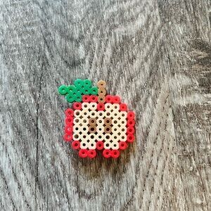 Apple Fruit Perler beads hair clip barrette handmade